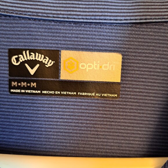 Callaway Men's Opti Dri Short Sleeve Striped Golf Polo Shirt - Picture 3 of 8